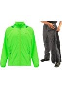 Neon groene regenpak van Mac in a Sac (broek met volledige rits) 1
