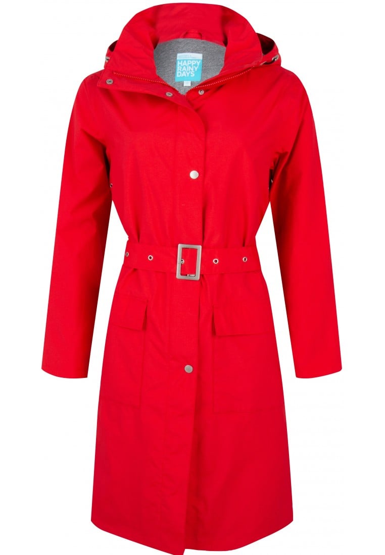 Boom optie bouwen Rode dames regenjas (Long Coat) Rosa van Happy Rainy Days